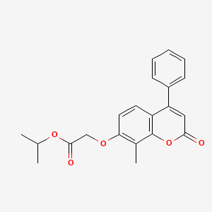 molecular formula C21H20O5 B11156687 Isopropyl ((8-methyl-2-oxo-4-phenyl-2H-chromen-7-YL)oxy)acetate 