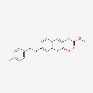 molecular formula C21H20O5 B11156689 methyl {4-methyl-7-[(4-methylbenzyl)oxy]-2-oxo-2H-chromen-3-yl}acetate 