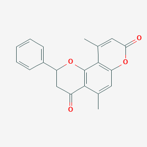 molecular formula C20H16O4 B11156690 5,10-dimethyl-2-phenyl-2,3-dihydro-4H,8H-pyrano[2,3-f]chromene-4,8-dione 