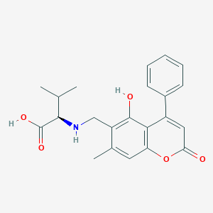 molecular formula C22H23NO5 B11156706 N-[(5-hydroxy-7-methyl-2-oxo-4-phenyl-2H-chromen-6-yl)methyl]-D-valine 