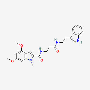 molecular formula C25H28N4O4 B11156712 N-(3-{[2-(1H-indol-3-yl)ethyl]amino}-3-oxopropyl)-4,6-dimethoxy-1-methyl-1H-indole-2-carboxamide 