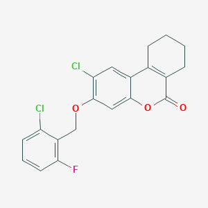 molecular formula C20H15Cl2FO3 B11156723 2-chloro-3-[(2-chloro-6-fluorobenzyl)oxy]-7,8,9,10-tetrahydro-6H-benzo[c]chromen-6-one 