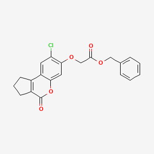 molecular formula C21H17ClO5 B11156732 Benzyl [(8-chloro-4-oxo-1,2,3,4-tetrahydrocyclopenta[c]chromen-7-yl)oxy]acetate 