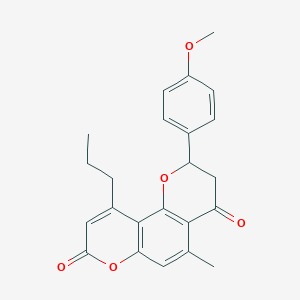 2-(4-methoxyphenyl)-5-methyl-10-propyl-2,3-dihydro-4H,8H-pyrano[2,3-f]chromene-4,8-dione