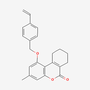 molecular formula C23H22O3 B11156762 1-[(4-ethenylbenzyl)oxy]-3-methyl-7,8,9,10-tetrahydro-6H-benzo[c]chromen-6-one 