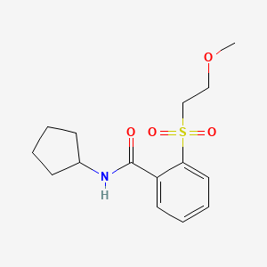 molecular formula C15H21NO4S B11156772 N-cyclopentyl-2-[(2-methoxyethyl)sulfonyl]benzamide 