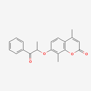 4,8-dimethyl-7-[(1-oxo-1-phenylpropan-2-yl)oxy]-2H-chromen-2-one