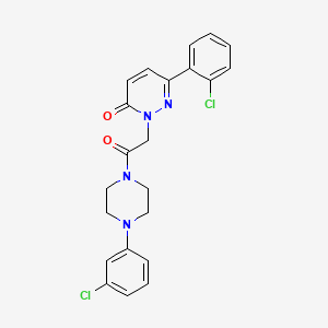 molecular formula C22H20Cl2N4O2 B11156794 6-(2-chlorophenyl)-2-{2-[4-(3-chlorophenyl)piperazino]-2-oxoethyl}-3(2H)-pyridazinone 