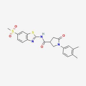 1-(3,4-dimethylphenyl)-N-[6-(methylsulfonyl)-1,3-benzothiazol-2-yl]-5-oxopyrrolidine-3-carboxamide