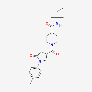 N-(2-methylbutan-2-yl)-1-[1-(4-methylphenyl)-5-oxopyrrolidine-3-carbonyl]piperidine-4-carboxamide