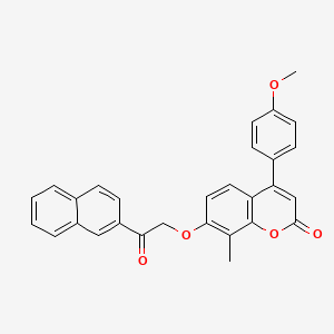 4-(4-Methoxyphenyl)-8-methyl-7-(2-(2-naphthyl)-2-oxoethoxy)-2H-chromen-2-one