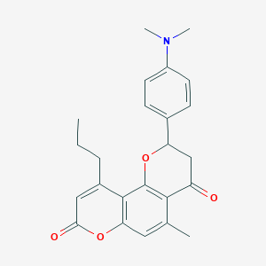 2-[4-(dimethylamino)phenyl]-5-methyl-10-propyl-2,3-dihydro-4H,8H-pyrano[2,3-f]chromene-4,8-dione