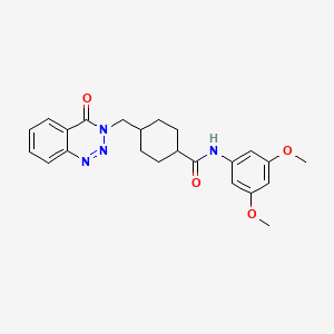 molecular formula C23H26N4O4 B11156883 trans-N-(3,5-dimethoxyphenyl)-4-[(4-oxo-1,2,3-benzotriazin-3(4H)-yl)methyl]cyclohexanecarboxamide 