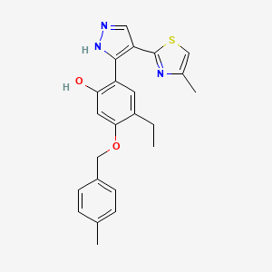 molecular formula C23H23N3O2S B11156884 4-ethyl-5-[(4-methylbenzyl)oxy]-2-[4-(4-methyl-1,3-thiazol-2-yl)-1H-pyrazol-3-yl]phenol 