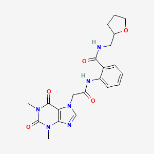 2-{[(1,3-dimethyl-2,6-dioxo-1,2,3,6-tetrahydro-7H-purin-7-yl)acetyl]amino}-N-(tetrahydrofuran-2-ylmethyl)benzamide