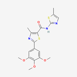 4-methyl-N-(5-methyl-1,3-thiazol-2-yl)-2-(3,4,5-trimethoxyphenyl)-1,3-thiazole-5-carboxamide