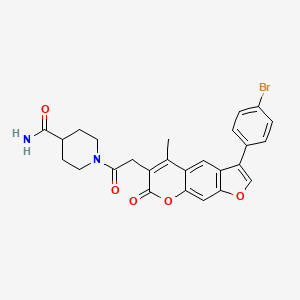 1-{[3-(4-bromophenyl)-5-methyl-7-oxo-7H-furo[3,2-g]chromen-6-yl]acetyl}-4-piperidinecarboxamide