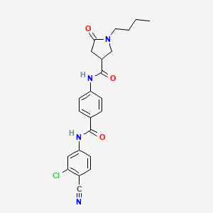 molecular formula C23H23ClN4O3 B11157009 1-butyl-N-{4-[(3-chloro-4-cyanophenyl)carbamoyl]phenyl}-5-oxopyrrolidine-3-carboxamide 