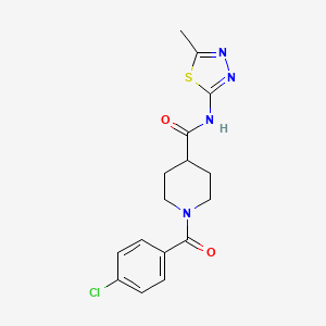 molecular formula C16H17ClN4O2S B11157011 1-(4-chlorobenzoyl)-N-(5-methyl-1,3,4-thiadiazol-2-yl)piperidine-4-carboxamide 