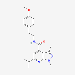 molecular formula C21H26N4O2 B11157014 6-isopropyl-N~4~-(4-methoxyphenethyl)-1,3-dimethyl-1H-pyrazolo[3,4-b]pyridine-4-carboxamide 