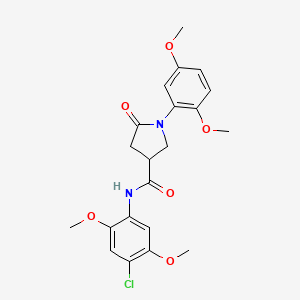 molecular formula C21H23ClN2O6 B11157027 N-(4-chloro-2,5-dimethoxyphenyl)-1-(2,5-dimethoxyphenyl)-5-oxopyrrolidine-3-carboxamide 