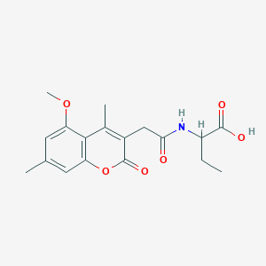 molecular formula C18H21NO6 B11157059 2-{[(5-methoxy-4,7-dimethyl-2-oxo-2H-chromen-3-yl)acetyl]amino}butanoic acid 