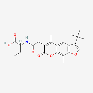 molecular formula C23H27NO6 B11157092 2-{[(3-tert-butyl-5,9-dimethyl-7-oxo-7H-furo[3,2-g]chromen-6-yl)acetyl]amino}butanoic acid 