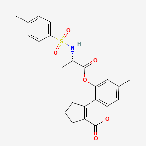 (7-methyl-4-oxo-2,3-dihydro-1H-cyclopenta[c]chromen-9-yl) (2S)-2-[(4-methylphenyl)sulfonylamino]propanoate