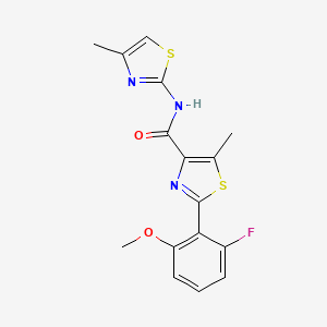 molecular formula C16H14FN3O2S2 B11157104 2-(2-fluoro-6-methoxyphenyl)-5-methyl-N-(4-methyl-1,3-thiazol-2-yl)-1,3-thiazole-4-carboxamide 