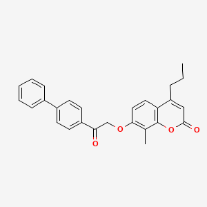 molecular formula C27H24O4 B11157163 7-[2-(biphenyl-4-yl)-2-oxoethoxy]-8-methyl-4-propyl-2H-chromen-2-one 