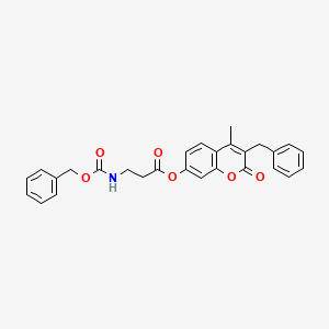 molecular formula C28H25NO6 B11157170 3-benzyl-4-methyl-2-oxo-2H-chromen-7-yl N-[(benzyloxy)carbonyl]-beta-alaninate 