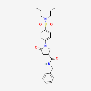 N-benzyl-1-[4-(dipropylsulfamoyl)phenyl]-5-oxopyrrolidine-3-carboxamide