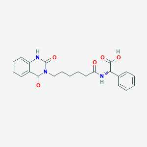 (2S)-{[6-(2,4-dioxo-1,4-dihydroquinazolin-3(2H)-yl)hexanoyl]amino}(phenyl)ethanoic acid