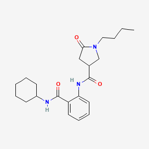 molecular formula C22H31N3O3 B11157218 1-butyl-N-[2-(cyclohexylcarbamoyl)phenyl]-5-oxopyrrolidine-3-carboxamide 