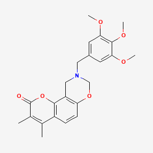 3,4-dimethyl-9-(3,4,5-trimethoxybenzyl)-9,10-dihydro-2H,8H-chromeno[8,7-e][1,3]oxazin-2-one