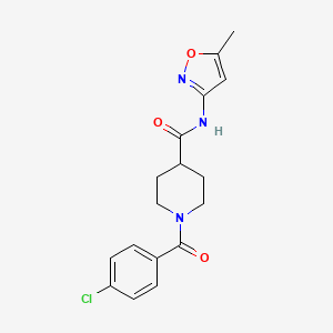 molecular formula C17H18ClN3O3 B11157247 1-[(4-chlorophenyl)carbonyl]-N-(5-methyl-1,2-oxazol-3-yl)piperidine-4-carboxamide 