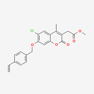 molecular formula C22H19ClO5 B11157259 methyl {6-chloro-7-[(4-ethenylbenzyl)oxy]-4-methyl-2-oxo-2H-chromen-3-yl}acetate 