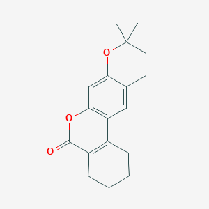 molecular formula C18H20O3 B11157269 9,9-Dimethyl-1,2,3,4,10,11-hexahydrobenzo[c]pyrano[3,2-g]chromen-5-one 