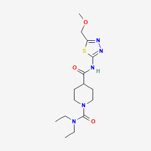 molecular formula C15H25N5O3S B11157272 N~1~,N~1~-diethyl-N~4~-[5-(methoxymethyl)-1,3,4-thiadiazol-2-yl]piperidine-1,4-dicarboxamide 