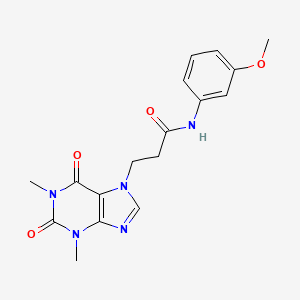 molecular formula C17H19N5O4 B11157273 3-(1,3-dimethyl-2,6-dioxo-1,2,3,6-tetrahydro-7H-purin-7-yl)-N-(3-methoxyphenyl)propanamide 