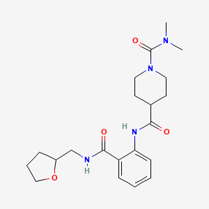 molecular formula C21H30N4O4 B11157302 N~1~,N~1~-dimethyl-N~4~-{2-[(tetrahydrofuran-2-ylmethyl)carbamoyl]phenyl}piperidine-1,4-dicarboxamide 