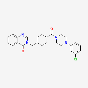 3-((4-(4-(3-chlorophenyl)piperazine-1-carbonyl)cyclohexyl)methyl)quinazolin-4(3H)-one