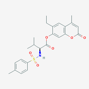 (6-ethyl-4-methyl-2-oxochromen-7-yl) (2S)-3-methyl-2-[(4-methylphenyl)sulfonylamino]butanoate