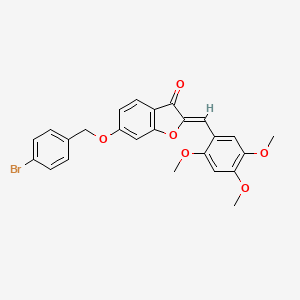 molecular formula C25H21BrO6 B11157334 (2Z)-6-[(4-bromobenzyl)oxy]-2-(2,4,5-trimethoxybenzylidene)-1-benzofuran-3(2H)-one 