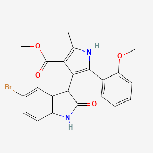 methyl 4-(5-bromo-2-oxo-2,3-dihydro-1H-indol-3-yl)-5-(2-methoxyphenyl)-2-methyl-1H-pyrrole-3-carboxylate