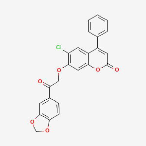 molecular formula C24H15ClO6 B11157354 7-[2-(1,3-benzodioxol-5-yl)-2-oxoethoxy]-6-chloro-4-phenyl-2H-chromen-2-one 