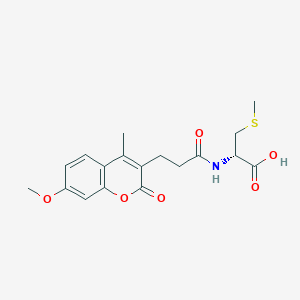 molecular formula C18H21NO6S B11157356 N-[3-(7-methoxy-4-methyl-2-oxo-2H-chromen-3-yl)propanoyl]-S-methyl-D-cysteine 