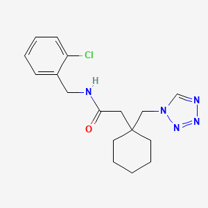 molecular formula C17H22ClN5O B11157370 N-(2-chlorobenzyl)-2-[1-(1H-tetrazol-1-ylmethyl)cyclohexyl]acetamide 