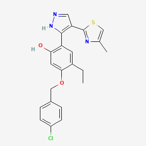 5-[(4-chlorobenzyl)oxy]-4-ethyl-2-[4-(4-methyl-1,3-thiazol-2-yl)-1H-pyrazol-3-yl]phenol