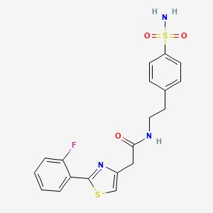 2-[2-(2-fluorophenyl)-1,3-thiazol-4-yl]-N-[2-(4-sulfamoylphenyl)ethyl]acetamide